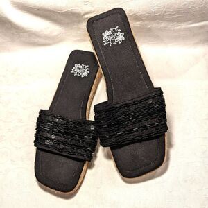 Ragg Footwear Beaded Upper Espadrille Flat Black size 10